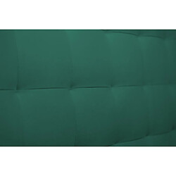 Sommeil de plomb Lit 135x190cm avec tête de lit capitonnée velours et sommier kit vert - Hauteur totale : 29cm