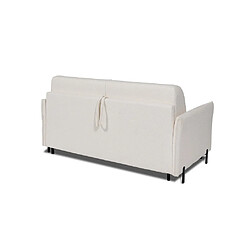 Avis Inside 75 Canapé convertible express 120 LUTECE matelas 20 cm sommier métal Velours Amore blanc nacre