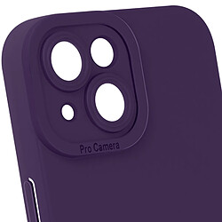 Avizar Coque pour iPhone 15 Silicone Mat Protection Caméra Violet Foncé