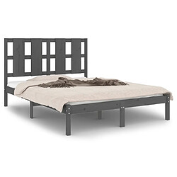 vidaXL Cadre de lit sans matelas gris 120x200 cm bois de pin massif