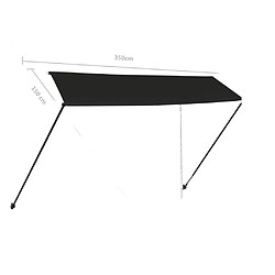 vidaXL Auvent rétractable avec LED 350x150 cm Anthracite pas cher