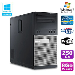 PC Tour Dell Optiplex 7010 Core I5-3470 3.2Ghz 8Go Disque 250Go DVD WIFI Win 7 - Occasion