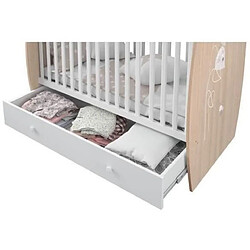 Acheter POLINI KIDS AMIS ZEN Lit NEVA 120*60 avec tiroir blanc/naturel