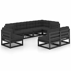 Maison Chic Salon de jardin 8 pcs + coussins - Mobilier/Meubles de jardin - Table et chaises d'extérieur Bois de pin massif -MN10270