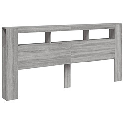 Avis Maison Chic Tête de lit scandinave à LED,meuble de chambre sonoma gris 220x18,5x103,5 cm bois ingénierie -MN72083