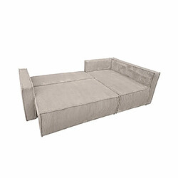 Acheter Mes Canapé d'angle à droite convertible 232 cm en velours côtelé beige