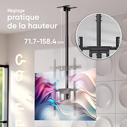 ONKRON Support TV Plafond Telescopique pour 32" - 80" TV Ecran, Support Television Plafond de 68 kg - Bras Articule TV Plafond VESA 100x100 - 600x400/Plafond Support TV Inclinable Pivotant N1L-B Noir pas cher