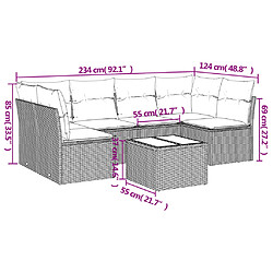 Avis vidaXL Salon de jardin avec coussins 7 pcs marron résine tressée