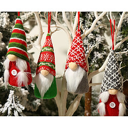 C306 4PCS Christmas Tricoté Face Old Man poupée avec une longue poupée à la barbe à lumière