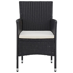 Maison Chic Mobilier à dîner 5 pcs de jardin - Ensemble table et chaises d'extérieur - Salon/Mobilier de jardin classique Noir Résine tressée et verre -MN42815 pas cher