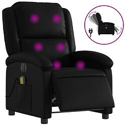 vidaXL Fauteuil de massage inclinable électrique noir similicuir