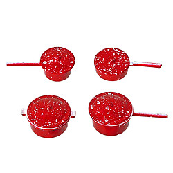 Dollhouse Miniature Cuisine Pot 1:12 Poêles À Frire Ustensiles de Cuisine Jouets Set pour Enfants 3 Rouge