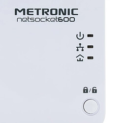 Metronic Prise CPL netsocket Duo 600 avec prise gigogne