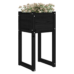 Avis Maison Chic Jardinière,Bac à fleurs - pot de fleur Noir 40x40x81 cm Bois massif de pin -GKD32833