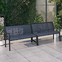 Maison Chic Banc double de jardin| Banc palette d'extérieur 251 cm acier et WPC noir -GKD51661