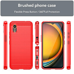 Htdmobiles Coque pour Samsung Galaxy Xcover 7 - housse etui silicone gel carbone + film ecran - ROUGE