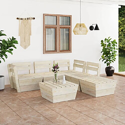 Maison Chic Salon de jardin palette 6 pcs - Table et chaises d'extérieur - Mobilier/Meubles de jardin Moderne Bois d'épicéa imprégné -MN44440