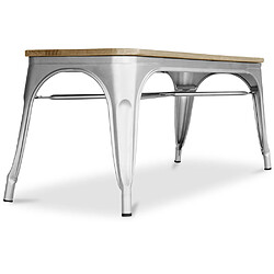 ICONIK INTERIOR Banc Stylix Design industriel en Métal et bois clair - Nouvelle édition Acier