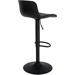 Decoshop26 Tabouret de bar x1 hauteur réglable et siège pivotant avec siège en plastique noir métal noir 10_0004531