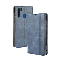 Etui en PU style vintage bleu pour votre Blackview A80 Pro