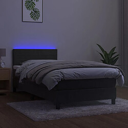 Avis vidaXL Sommier à lattes de lit et matelas et LED Gris foncé 90x200 cm