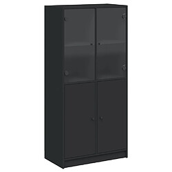 vidaXL Buffet haut avec portes noir 68x37x142 cm bois d'ingénierie