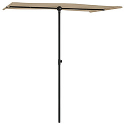 Helloshop26 Parasol d'extérieur avec mât en aluminium 180 x 130 cm - Taupe