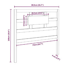 Acheter vidaXL Tête de lit Marron miel 80,5x4x100 cm Bois massif de pin