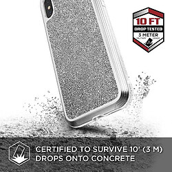 X-Doria Defense Lux - Coque en Aluminium pour iPhone Xs Max (Test de Chute 3m) (Paillettes Blanches) pas cher