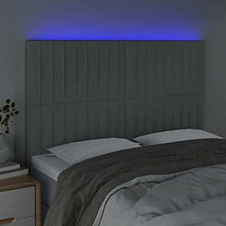 Avis Maison Chic Tête de lit scandinave à LED,meuble de chambre Gris clair 144x5x118/128 cm Tissu -MN38512