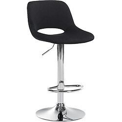 Decoshop26 Tabouret de bar chaise haute x1 avec repose-pieds en velours noir piètement métallique chromé 10_0004596