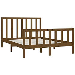 Avis vidaXL Cadre de lit sans matelas marron miel 150x200 cm bois massif