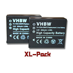 Lot de 2 batteries vhbw 650mAh pour appareil photo Panasonic Lumix DMC-TZ1, DMC-TZ2, DMC-TZ3, DMC-TZ4, DMC-TZ5, DMC-TZ11, DMC-TZ15, DMC-TZ50