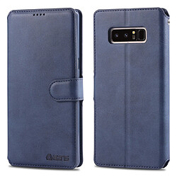 Wewoo Housse Coque Pour Galaxy Note 8 AZNS Texture du mollet Etui en cuir avec rabat horizontal magnétique PU supportlogements cartes et cadre photo Bleu