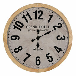 BigBuy Home Horloge Murale Blanc Naturel Bois Verre 76 x 76 x 6 cm