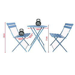 Avis Mobili Rebecca Ensemble De Table Et Chaises De Jardin Set Pour Extérieur Acier Bleu Clair