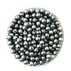 500pcs 6mm rondes en plastique imitation perles intercalaires perles bricolage argent gris