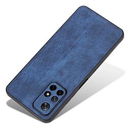 Coque en TPU + PU AZNS pour votre Xiaomi Redmi Note 11T 5G/Note 11S 5G/Note 11 5G (MediaTek)/Poco M4 Pro 5G - bleu