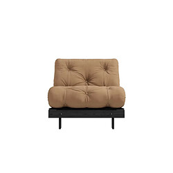 Avis Inside 75 Fauteuil convertible futon ROOTS pin laqué noir matelas 90 x 200 cm coloris moka