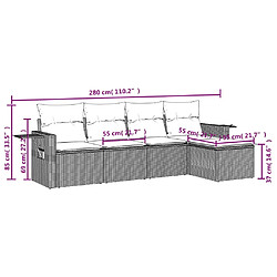 Avis Maison Chic Salon de jardin 5 pcs avec coussins | Ensemble de Table et chaises | Mobilier d'Extérieur gris résine tressée -GKD73759