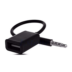 Avis Câble Adaptateur Jack 3.5mm Stéréo Audio Prise Mâle Vers USB 2.0 Femelle - Couleur Noir - Visiodirect -