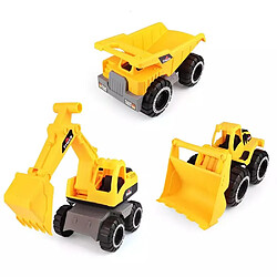 Universal Nouveaux gros jouets, véhicules de construction, excavatrices, camions à sable, bulldozers, jouets pour enfants à moteur de friction(Jaune)