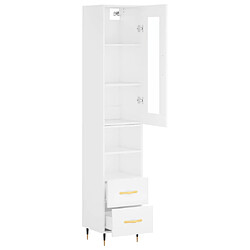 Avis vidaXL Buffet haut Blanc 34,5x34x180 cm Bois d'ingénierie