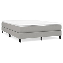 Maison Chic Lit Adulte - Lit simple Lit à sommier tapissier avec matelas moelleux - Meuble de Chambre - Gris clair 140x200cm Tissu -MN73444