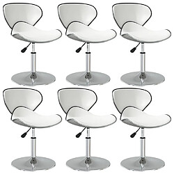 vidaXL Chaises à manger lot de 6 blanc similicuir