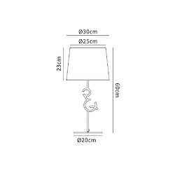 Luminaire Center Lampe de Table Argi 1 Ampoule E27 Large avec Abat jour marron oxydé