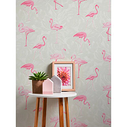 Acheter As Creation A.S. Création papier peint feuilles tropicales avec des flamants roses sable beige et rose