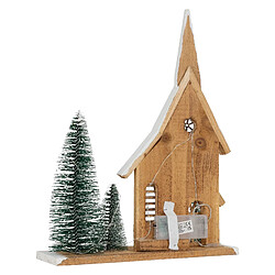 Acheter Ecd Germany Maison de Noël en bois LED 28x9x34 cm décoration d'hiver 3 sapins avec minuterie