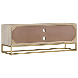 Acheter vidaXL Meuble TV 110x30x40 cm bois de manguier massif blanchi