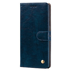 Wewoo Etui à rabat horizontal en cuir de texture Business avec style cire et fentes pour cartes et porte-cartes pour Galaxy Note9 (bleu)